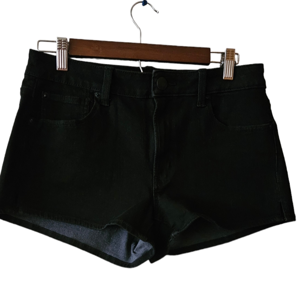 AMERICAN EAGLE High Rise Shortie Womens 8 360 Super Stretch Black Denim Shorts